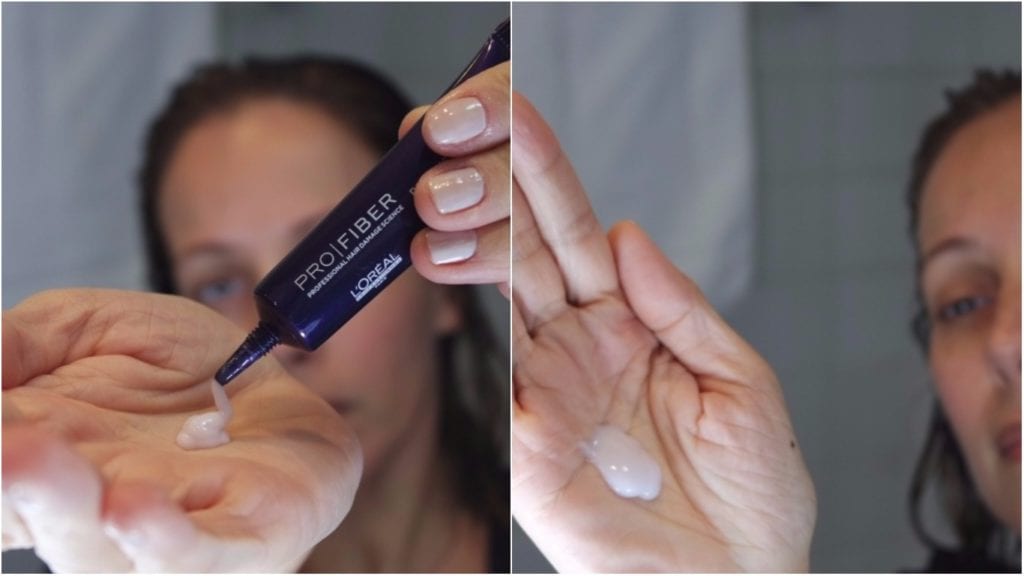 Ampola Pro Fiber Reconstruct da L'Oréal: RESENHA! 2 ampola pro fiber aplicação blog da ana